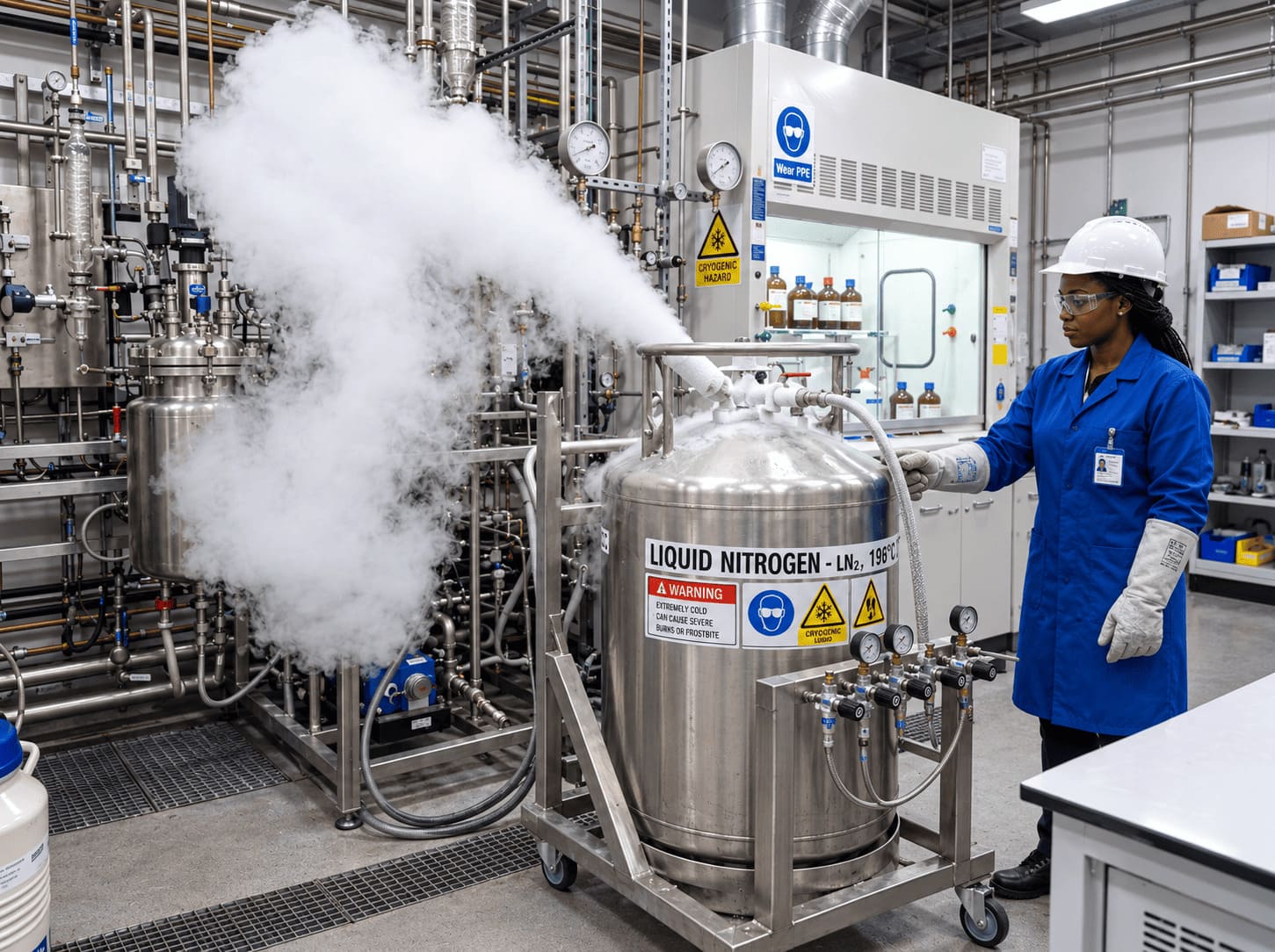 Liquid Nitrogen Dewar Transfer & Cryogenic Storage